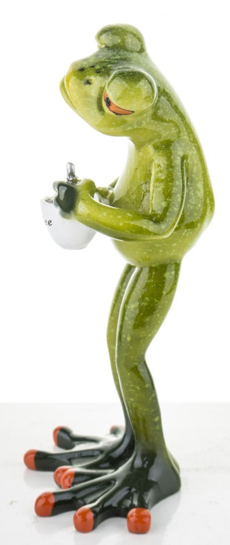 Figurka Ozdoba żaba kawosz
